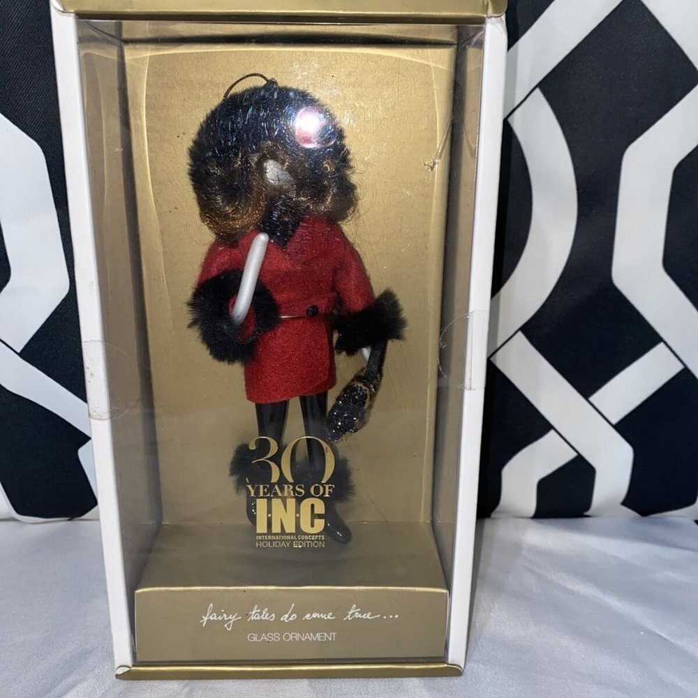 30 Years of I-N-C‎ International Concepts Girl in Red Dress Glass Ornament NEW